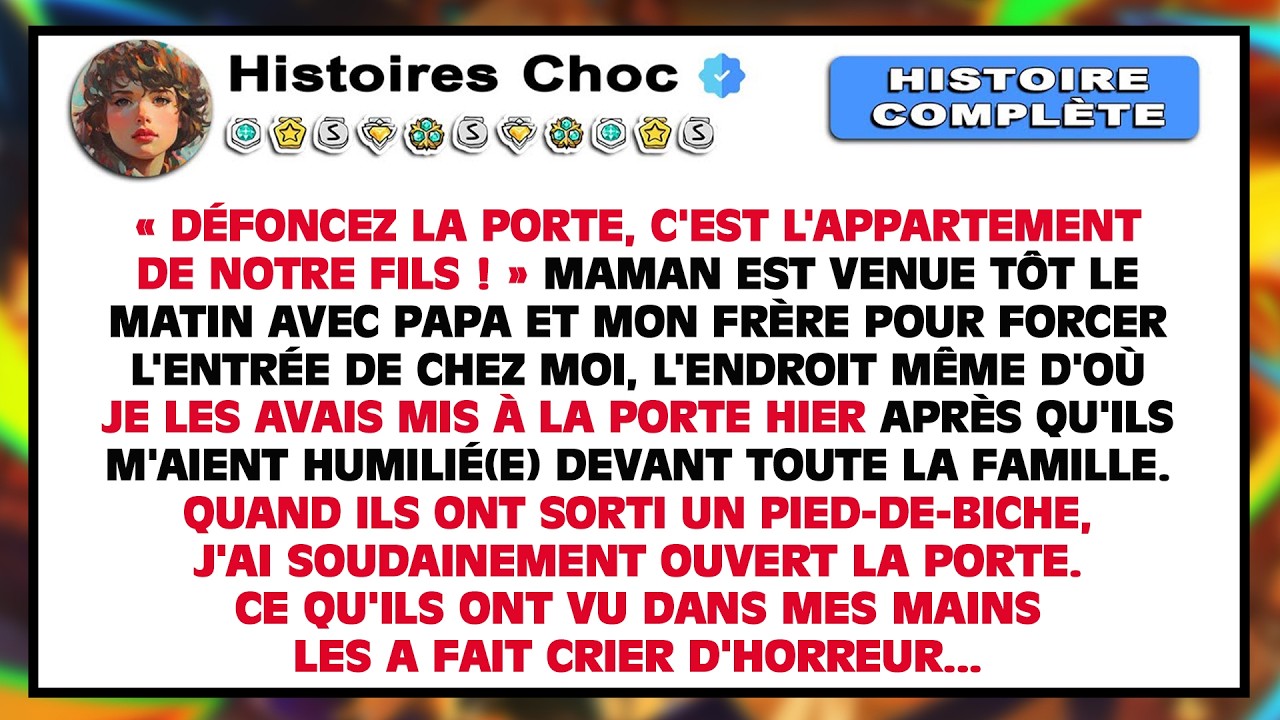 Défoncez la porte, c'est l'appartement de notre fils — Ma mère est venue avec mon père et mon frère