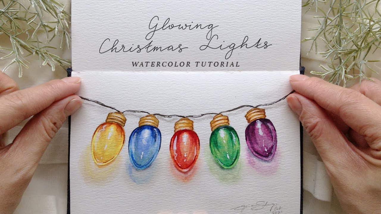 Glowing Christmas Watercolor for Christmas Ideas -