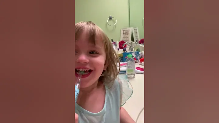 Sarah. Rushing her teeth
