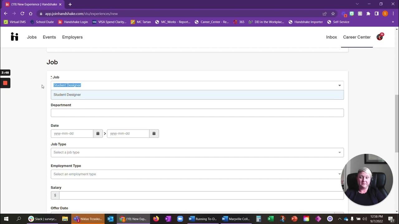 Request an Experience in Handshake for Internship YouTube