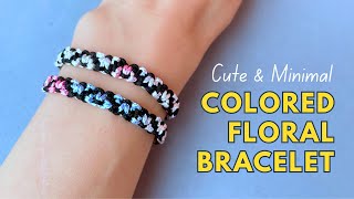Diy Black Macrame Bracelet With Colorful Flowers Beautiful And Simple Friendship Bracelet