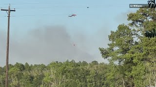 Multiple fire departments working to contain 80-acre wildfire in Jasper, Orange Counties
