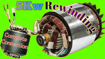 How To Rewind 6 kVA Generator alternator winding. Motor winding diagram