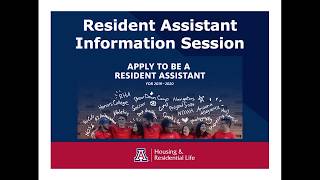 University of Arizona Resident Assistant Informational Session