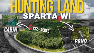 132+ Acres Hunting Land with Cabin + Pond in Monroe County Sparta Wisconsin - Real Estate Video Tour