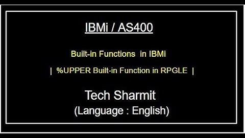 IBMi (AS400) - %Upper Built-in function | built in functions  rpgle | as400 for beginners in English
