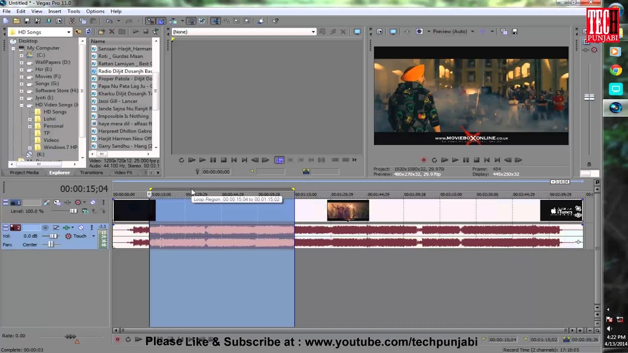 sony vegas 9 audio separated