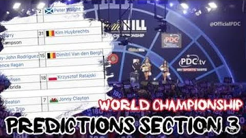 World Darts Championship Predictions / Section 3 P...