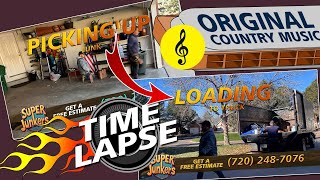 Time-Lapse Garage Door Junk Removal | Super Junkers in 80123 with Original Country Song #colorado