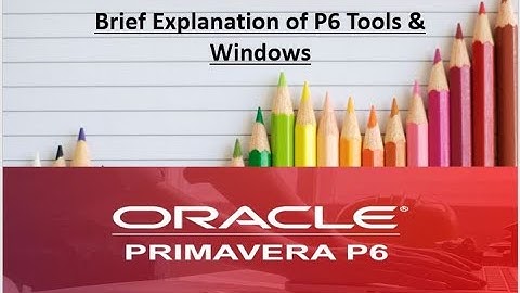 Explanation of P6 Tools and Windows I Secret of Primavera P6