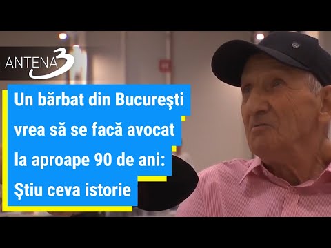 Un bărbat din Bucureşti vrea să se facă avocat la aproape 90 de ani: Ştiu ceva istorie