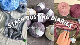 Making Progress on My Knitting WIPs | Stash Busting Diaries Episode 11