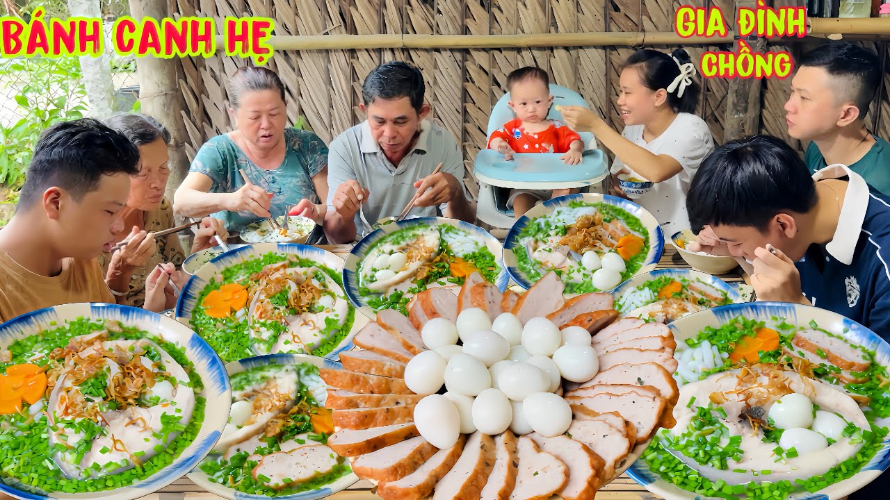 Nấu Bánh CANH HẸ CÁ BÓP Cùng Gia Đình Chồng thưởng thức