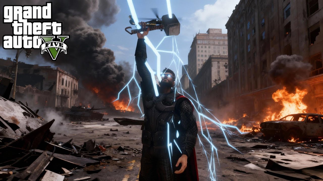 GTA 5 - Thor In Los Santos + Five Star Wanted Level Rampage
