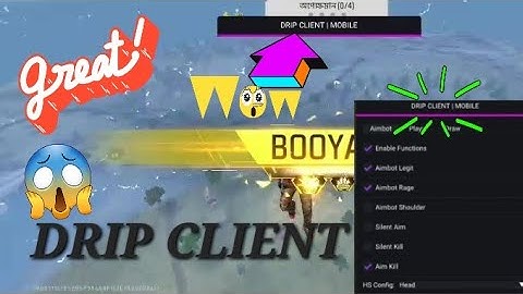 DRIP CLIENT AIM KILL AND FLY HACK|DRIP CLIENT MOD MENU|AUTO KILL|| NO BAN BLACKLIST| MOBILE PANEL|