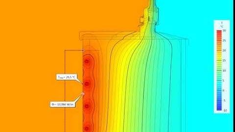 Wall heating system - dynamic thermal simulation - temperature view