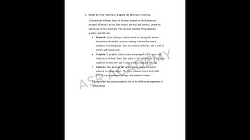 9th Class Chemistry Chapter 2 Exercise Solution for Extensive Question 3