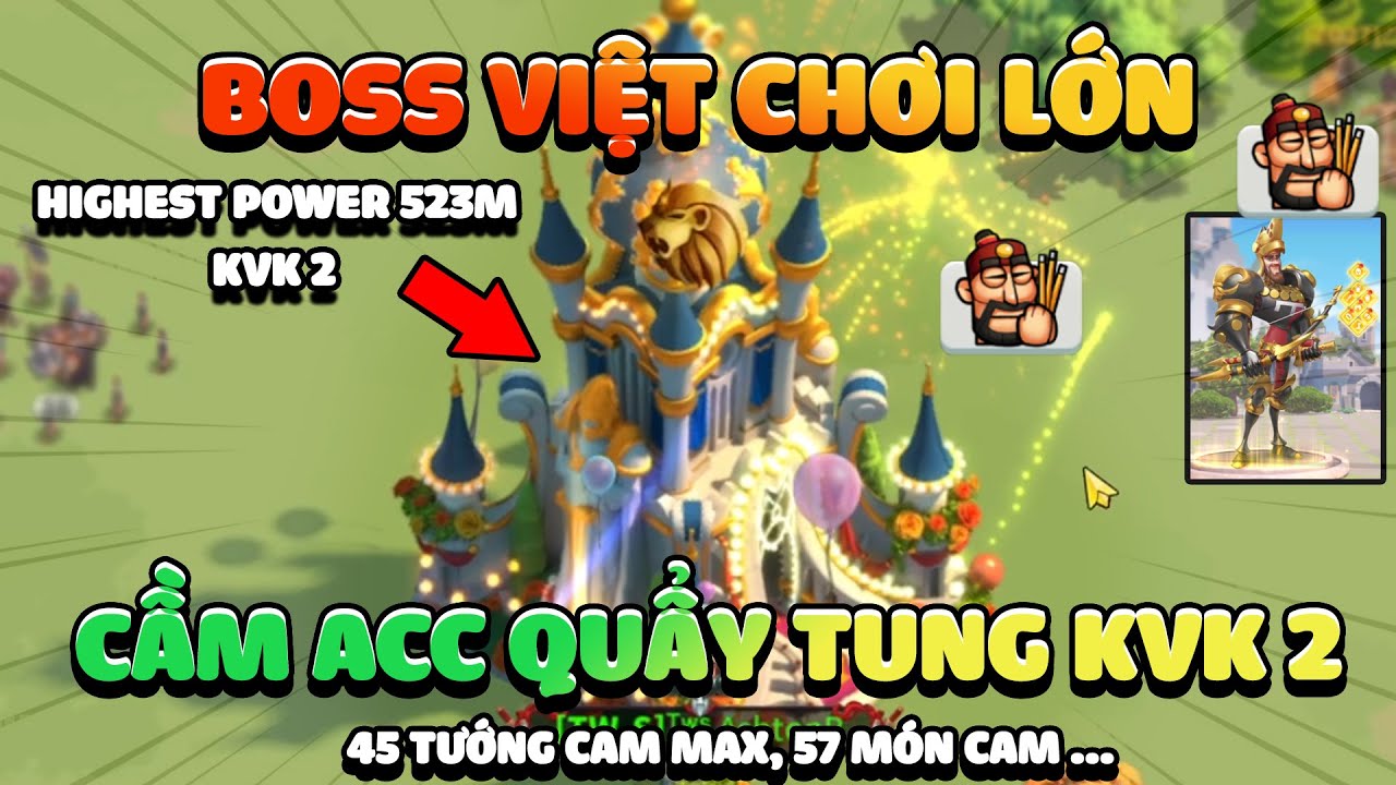 Whale Việt Nam chơi lớn mang quả nick khủng top Rise of Kingdoms về KvK 2 chiến - Toàn mùi tiền thôi
