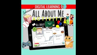 Editable All About Me Digital Worksheet | In Person and Distance Learning | Printable Google Slides