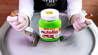 Nutella ice cream rolls street food - ايس كريم رول نوتيلا