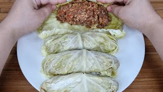 Arabian cabbage rolls the original recipe stuffed with meat in red sauce