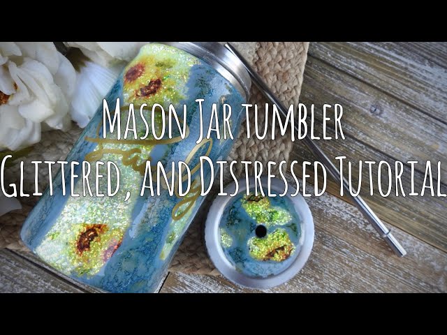 Beginner Epoxy Mason Jar Tumbler, Easy One Color Glitter Tumbler