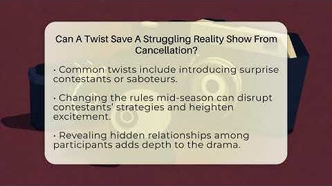 Can A Twist Save A Struggling Reality Show From Cancellation? - The Reality Radar