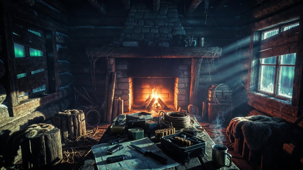 Shelter in the Blackout – Snowbound Cabin Interior | Carrington Winter Ambience