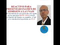 UNAM. REACTIVOS PARA EXAMEN DE ADMISIÓN. El movimiento de una partícula está regido por la expresión