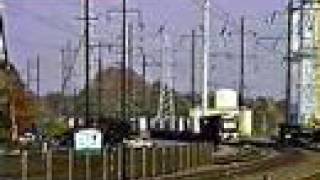 NS 25A intermodal freight train test run Eddystone PA Amtrak Northeast Corridor NEC November 1 2003
