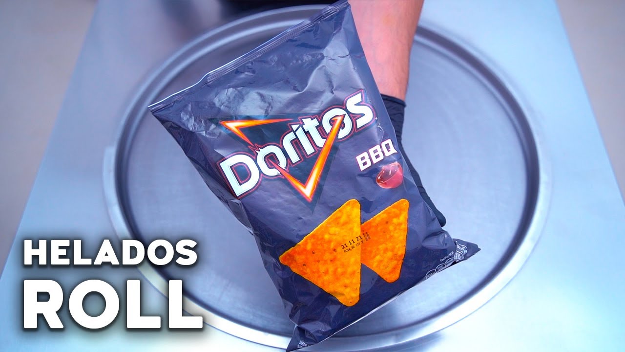 Helado de Doritos BBQ Ice Cream Rolls Helado en Rollo Helado a la