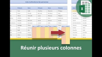 Réunir les données de plusieurs colonnes par calcul Excel