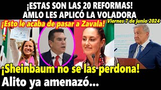 ¡Estas son las 20 Reformas del Plan C! AMLO se las aplicó ¡Esto le pasó a Zavala! Alito furioso