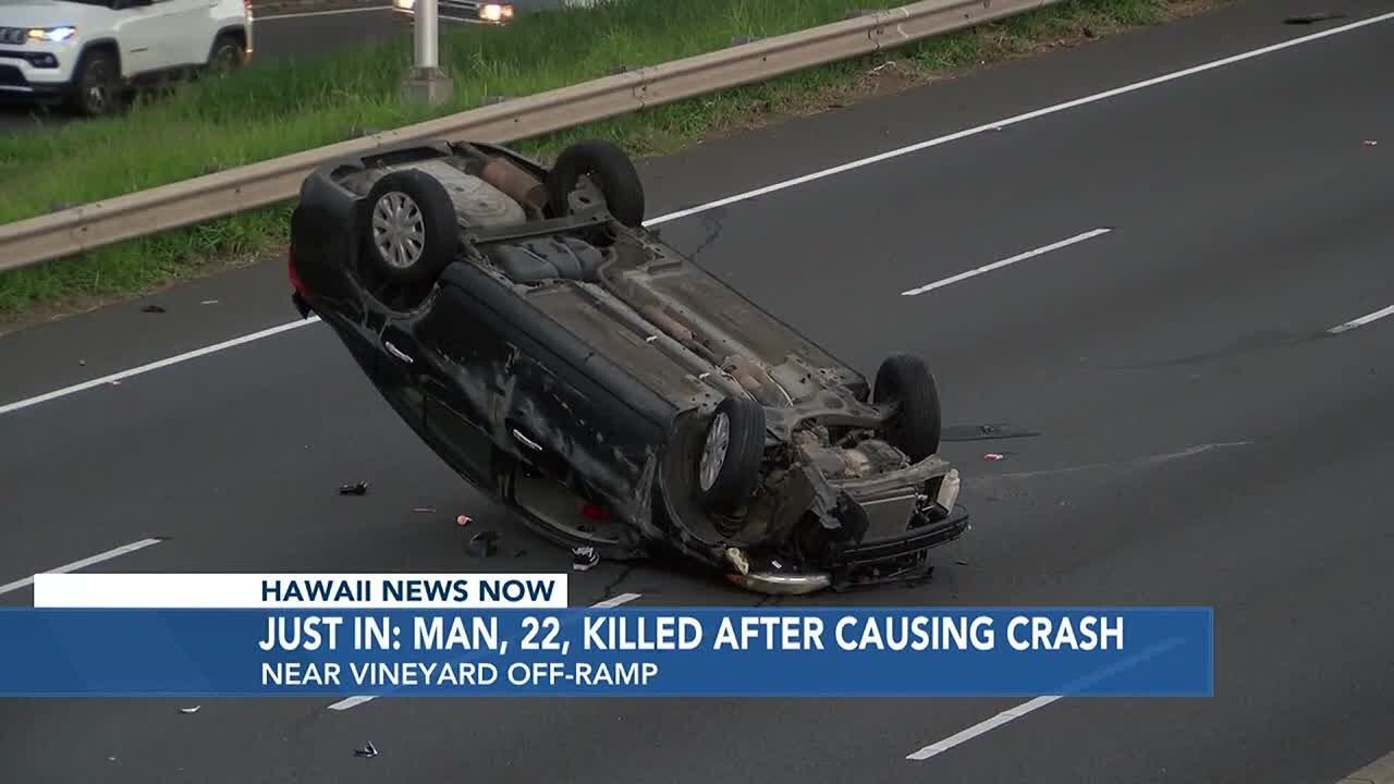 Man killed after vehicle flips on freeway - YouTube