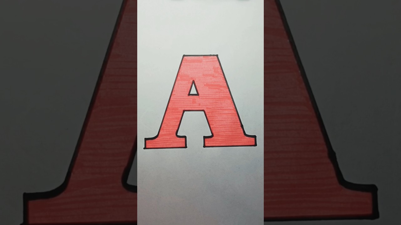 Letter A Drawing | Alphabet A 3d drawing | 
