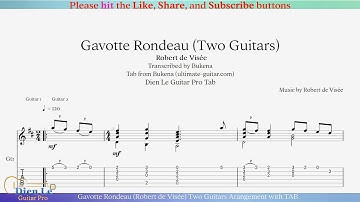 Gavotte Rondeau (Robert de Visée) Two Guitars Arangement with TAB