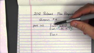 AP Calculus 2012 Released Free Response Q #4a