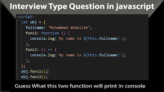 JavaScript Interview type question||difference between in ES6 Arrow function and the normal function