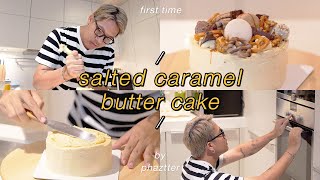 ทำเค้กครั้งแรก : Salted caramel butter cake