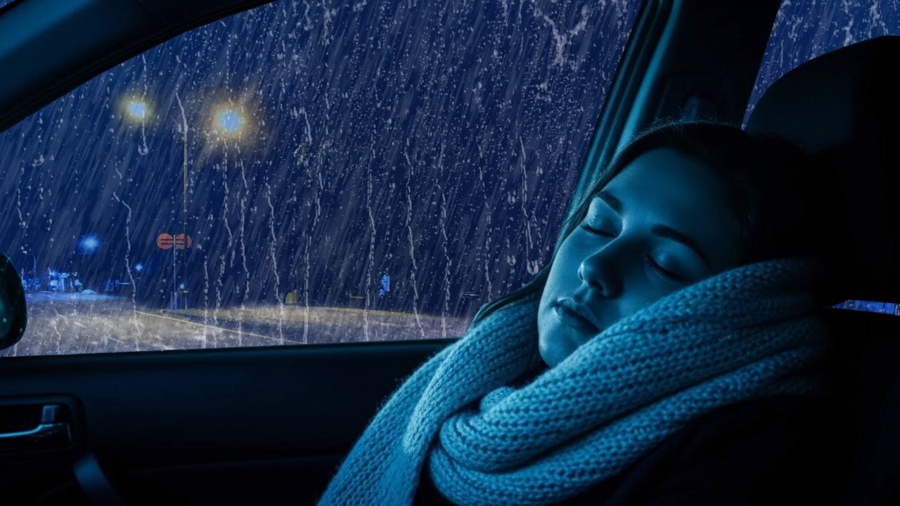 Relaxing Rainy Night Car Drive 🌧️ Deep Sleep & Study Ambience