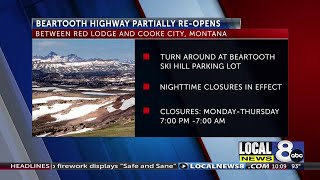 Beartooth Highway partially reopens with nighttime closures