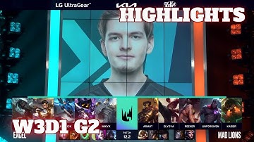 XL vs MAD - Highlights | Week 3 Day 1 S12 LEC Spring 2022 | Excel Esports vs Mad Lions W3D1