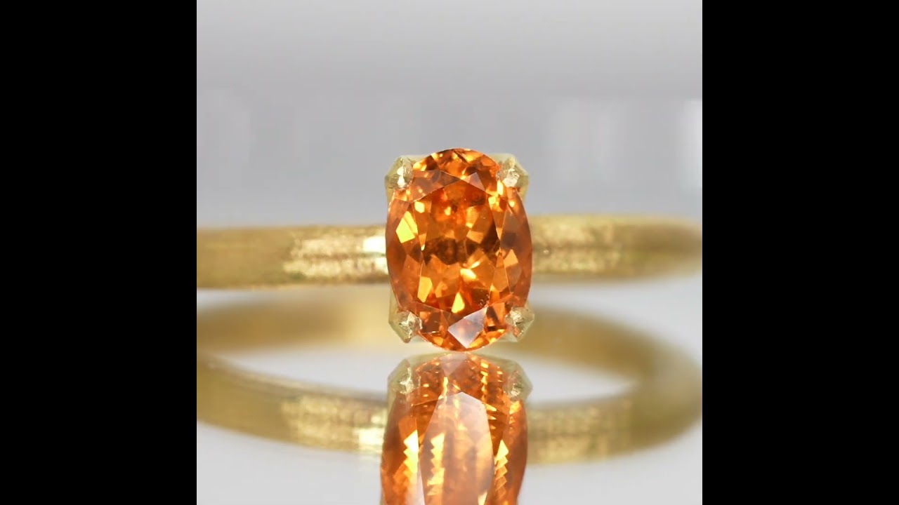 スペサルティンガーネットリング GA 1.17ct K18YG GGSJ鑑別書付