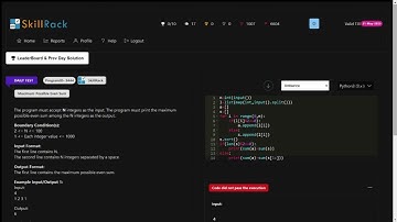 SKILLRACK | DAILY TEST | 01/09/2023 | MAXIMUM POSSIBLE EVEN SUM | PROGRAM ID 9444 | PYTHON  ||#dt#❤️