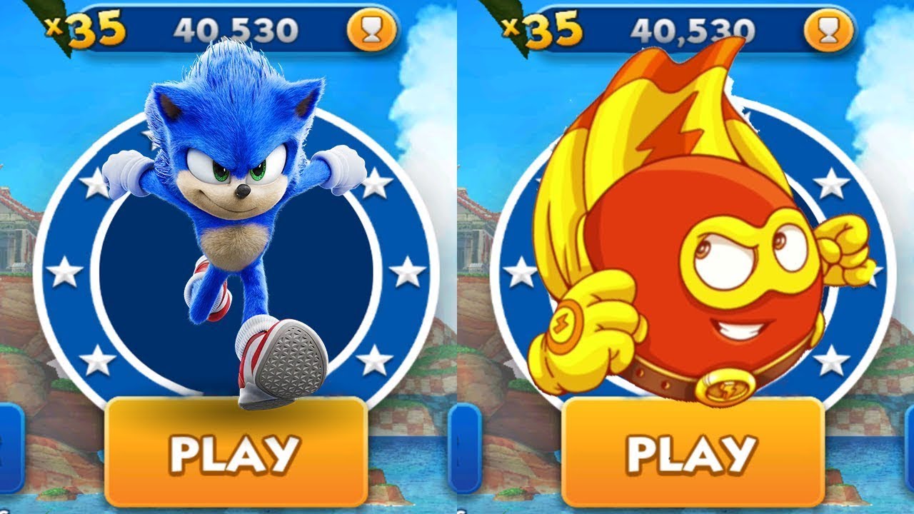 Sonic Dash vs Red Ball Super Run - Movie Sonic vs All Bosses Zazz ...