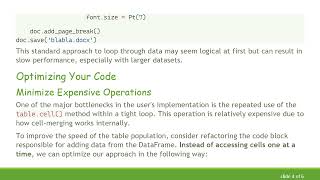 Improving Performance of Python-Docx Table Creation from CSV Files