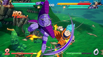 Dragon Ball Fighterz Captain Ginyu combos using SSJ Goku assist