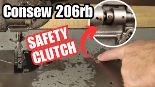 How to Reset Safety Clutch Consew 206rb Industrial Sewing Machine Repair 206 206rb1, 206rb2, 206rb5