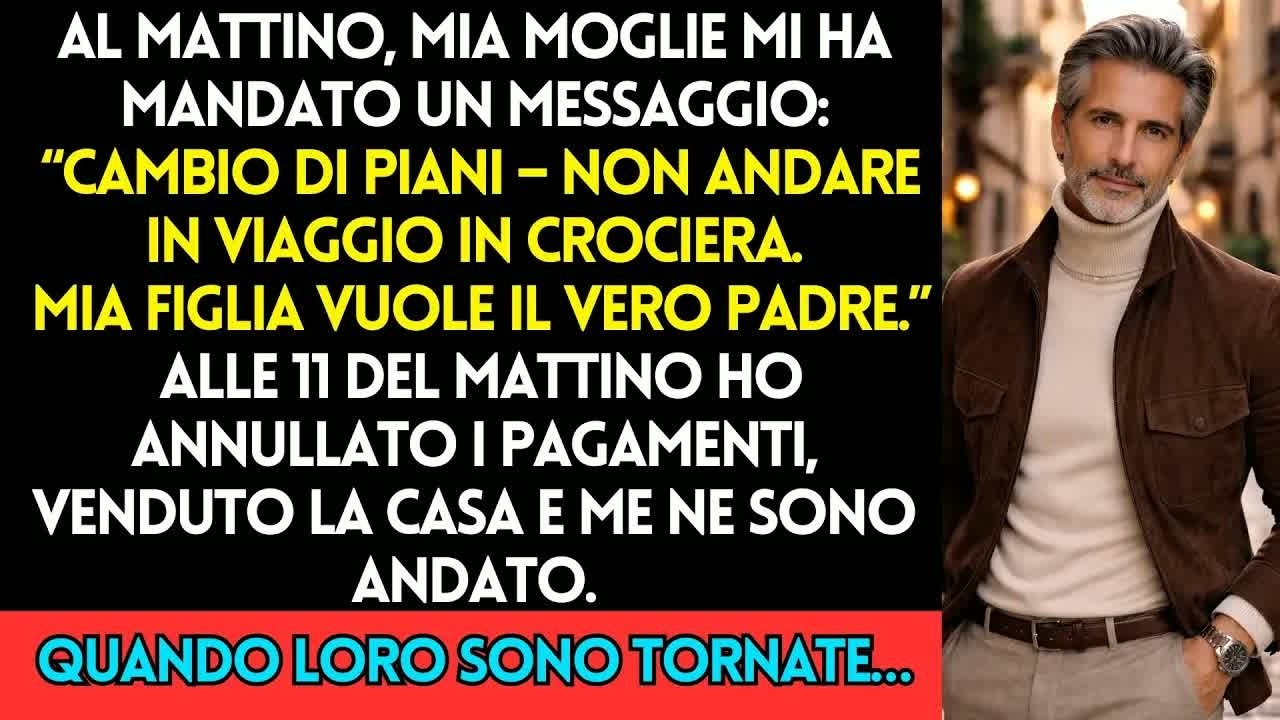 Mia moglie mi ha mandato un messaggio mentre ero in ufficio: “Tu non verrai più in crociera. Mia figlia vuole il suo vero padre”. Quindici anni di matrimonio, una figliastra cresciuta da quando...