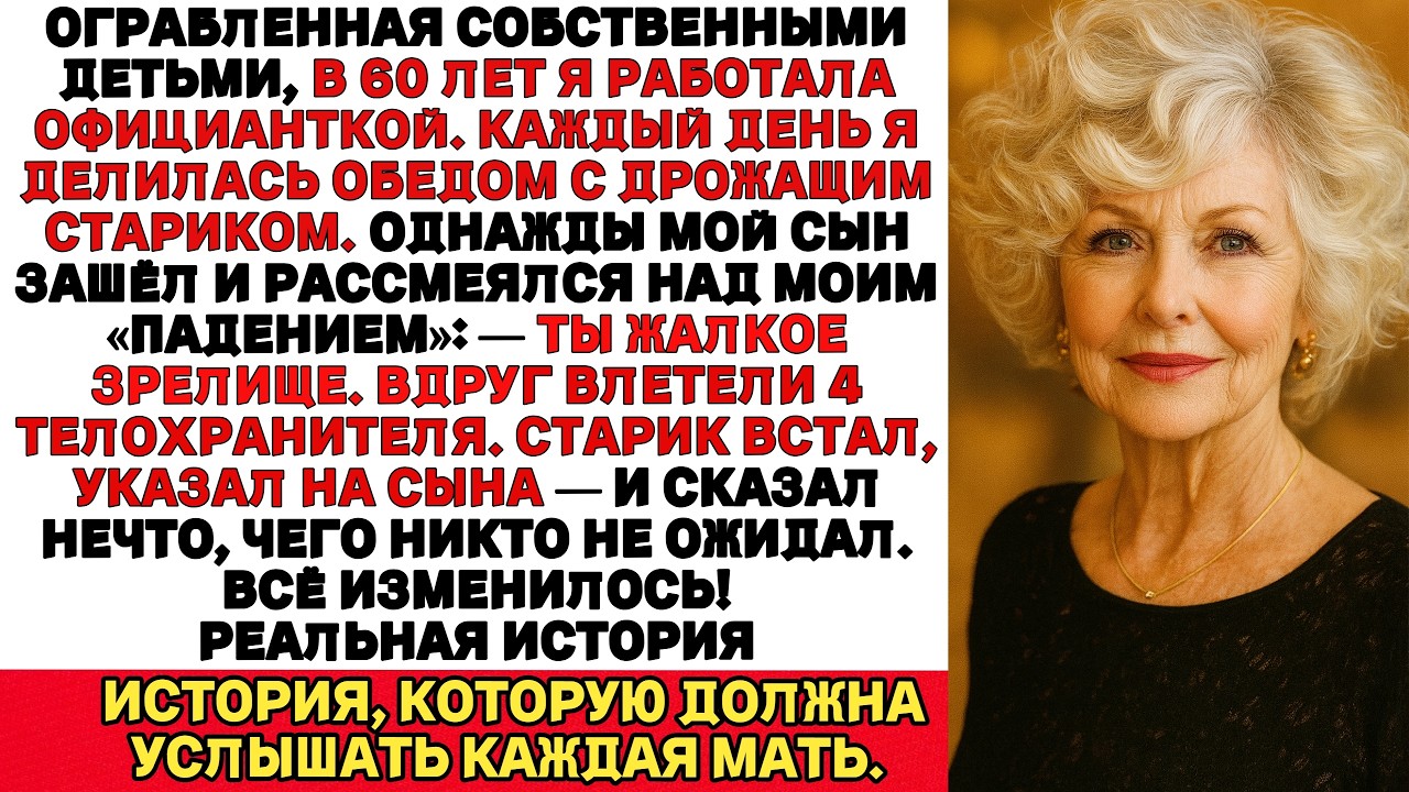 Официантка помогала старику каждое утро пока однажды не вошёл его сын и не начал насмехаться над ней